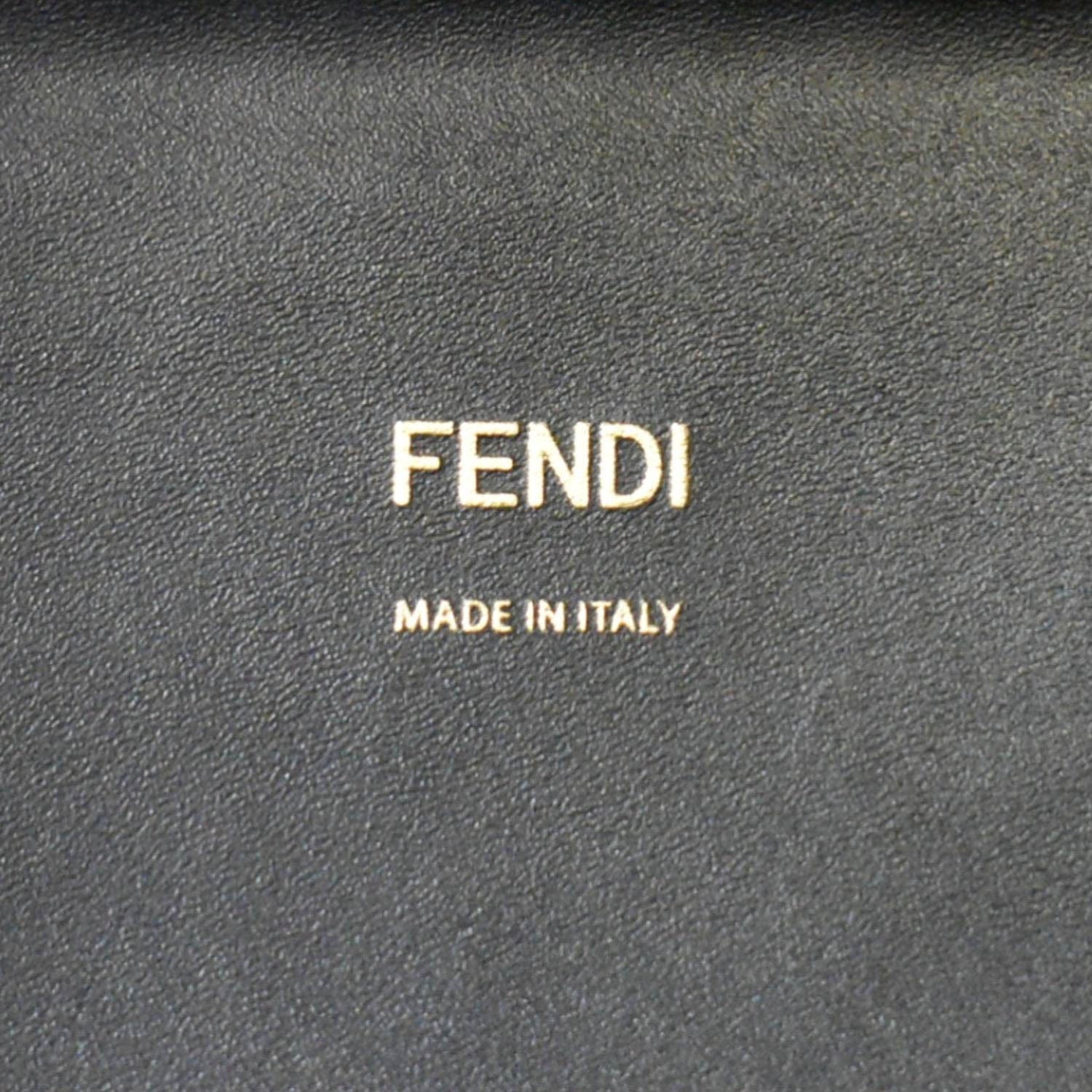 FENDI Sunshine Plexiglass Medium Leather Shopper Tote Bag Black