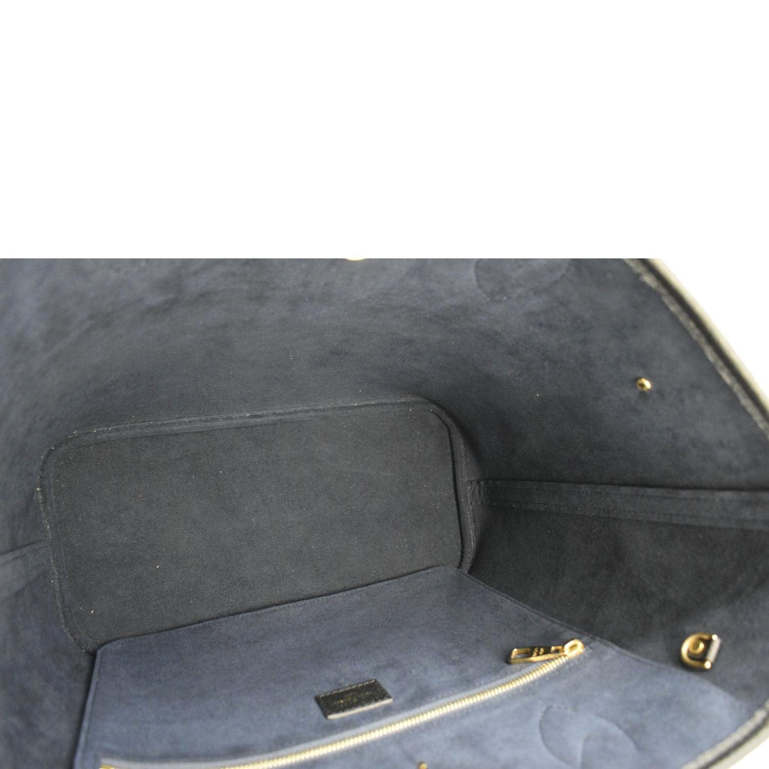 LOUIS VUITTON Neverfull MM Empreinte Leather Tote Shoulder Bag Black