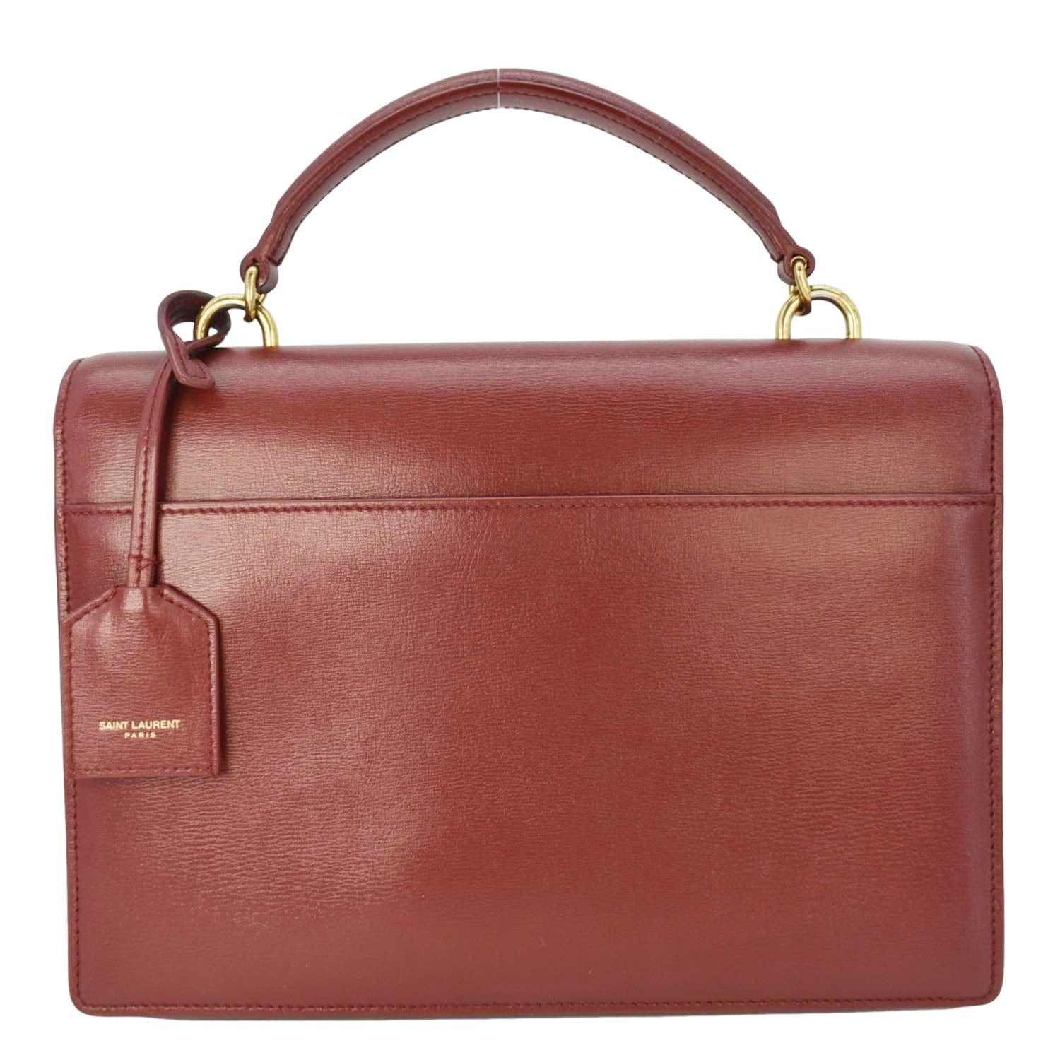 YVES SAINT LAURENT Sunset Leather Shoulder Bag Red