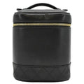 CHANEL Vintage Vanity Case Leather Cosmetic Bag Black