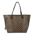 LOUIS VUITTON Neverfull MM Damier Ebene Tote Bag Brown