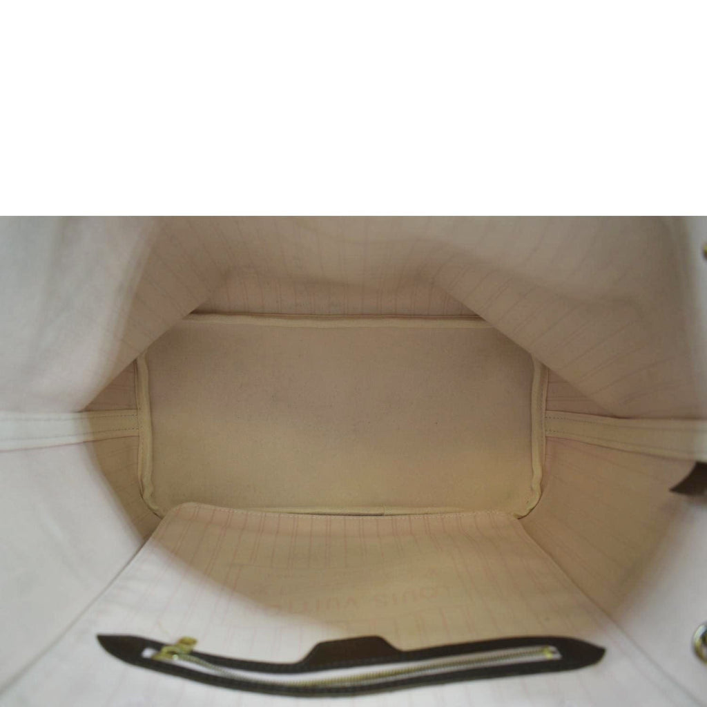 LOUIS VUITTON Neverfull MM Damier Ebene Tote Bag Brown