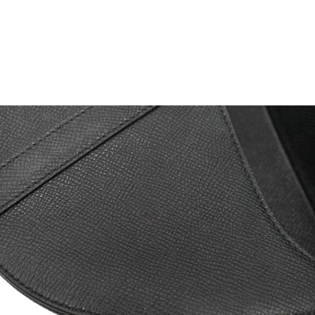 CHRISTIAN DIOR Saddle Grained Leather Satchel Shoulder Bag Black