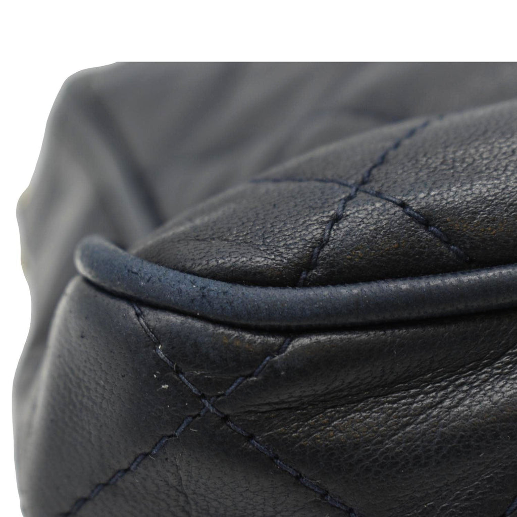 CHANEL Vintage Quilted Leather Camera Crossbody Bag Black