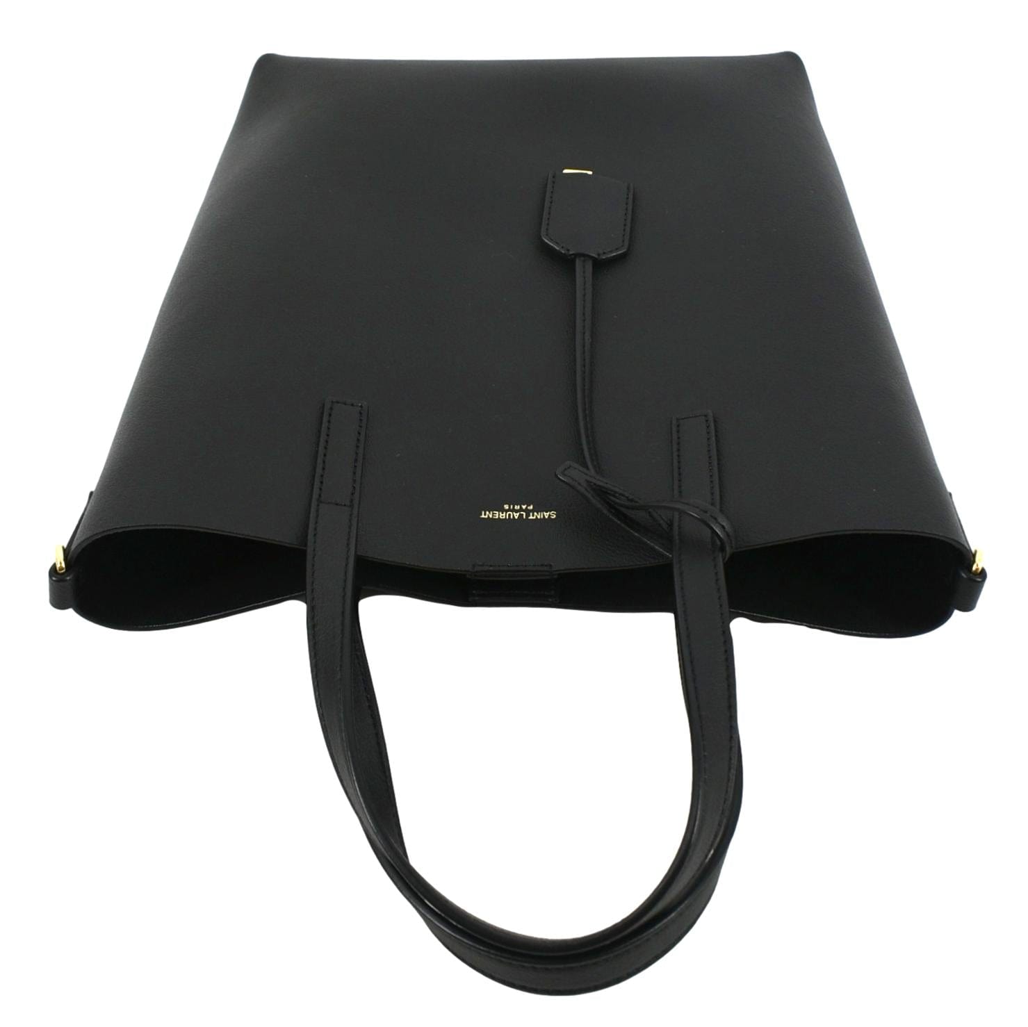 YVES SAINT LAURENT Toy Supple Leather Shopping Tote Bag Black