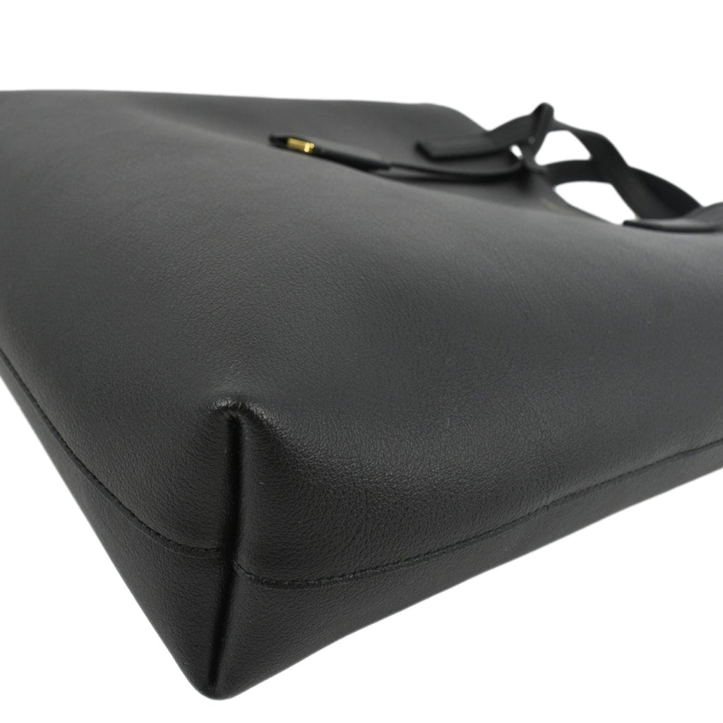 YVES SAINT LAURENT Toy Supple Leather Shopping Tote Bag Black
