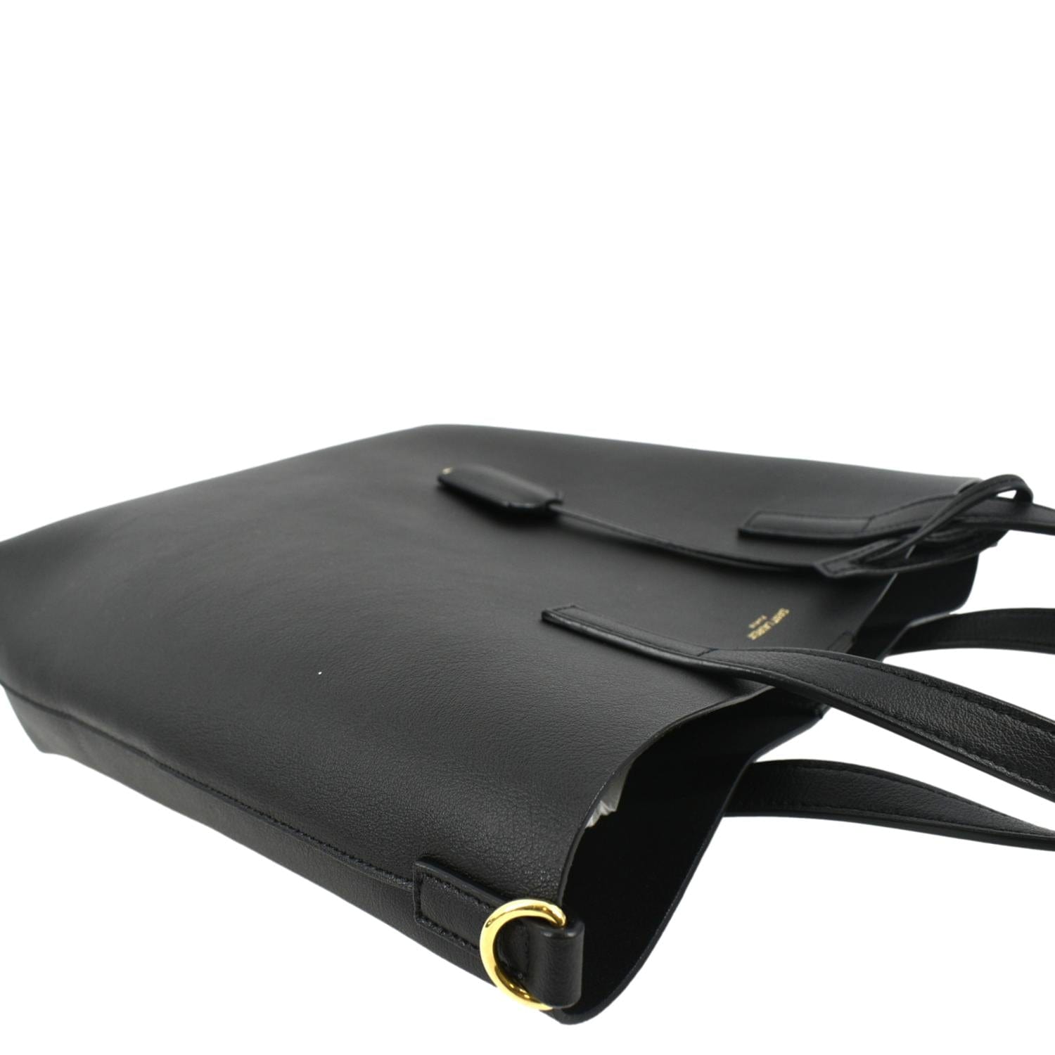 YVES SAINT LAURENT Toy Supple Leather Shopping Tote Bag Black