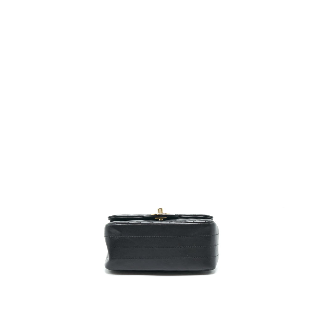 Chanel Mini Square Chevron Flap Bag Black L