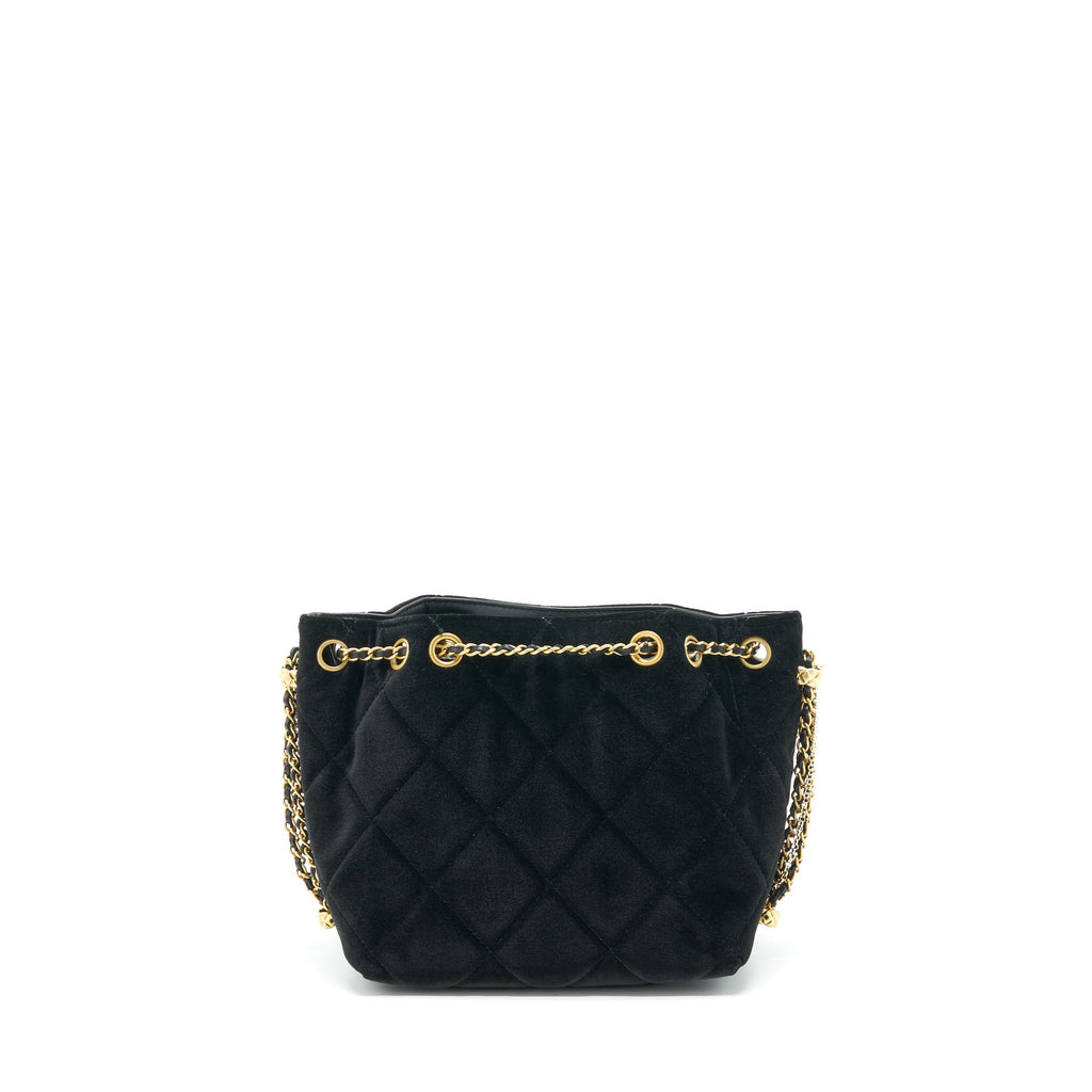 Chanel Bucket Bag Velvet Black