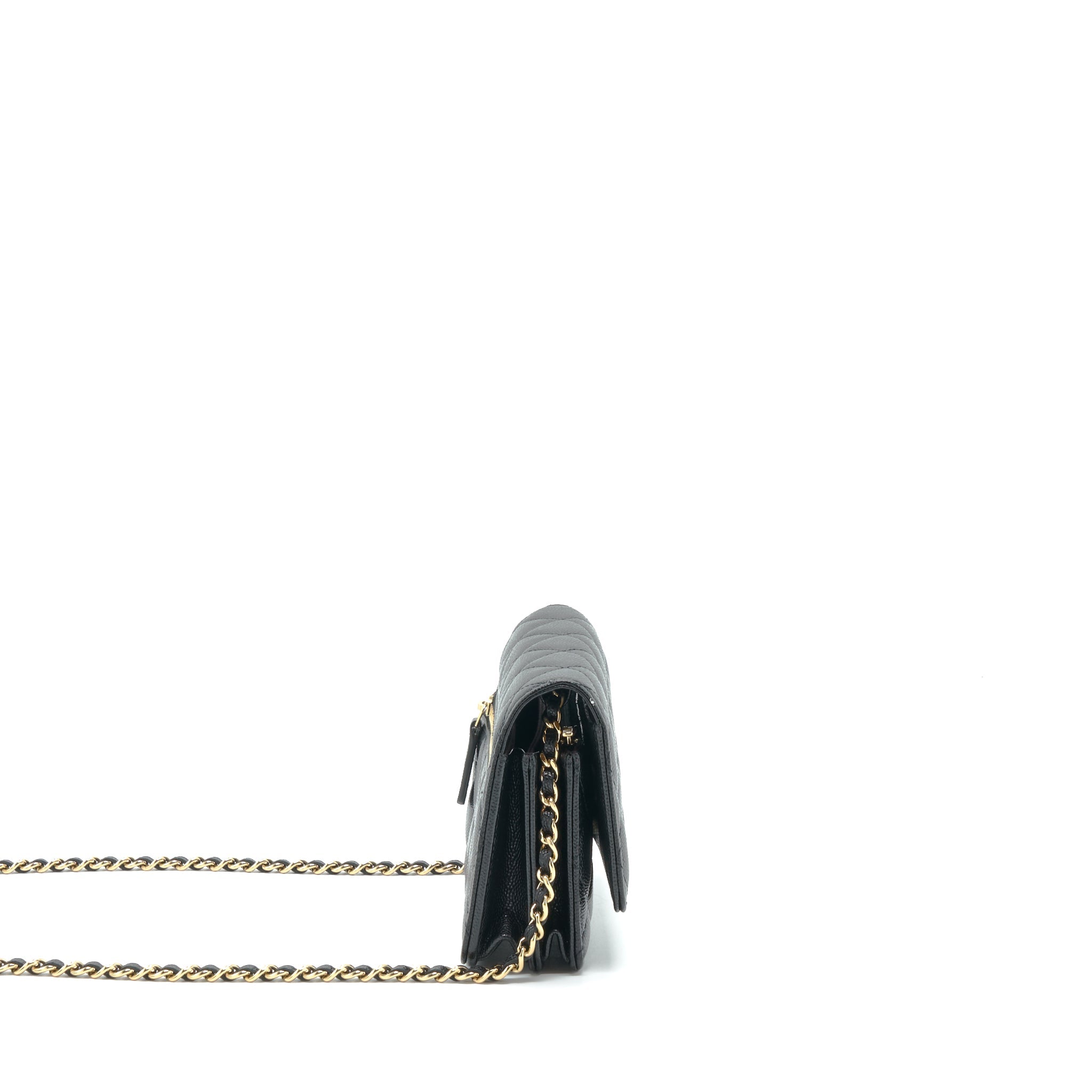 Chanel Mini Wallet On Chain Caviar Black L