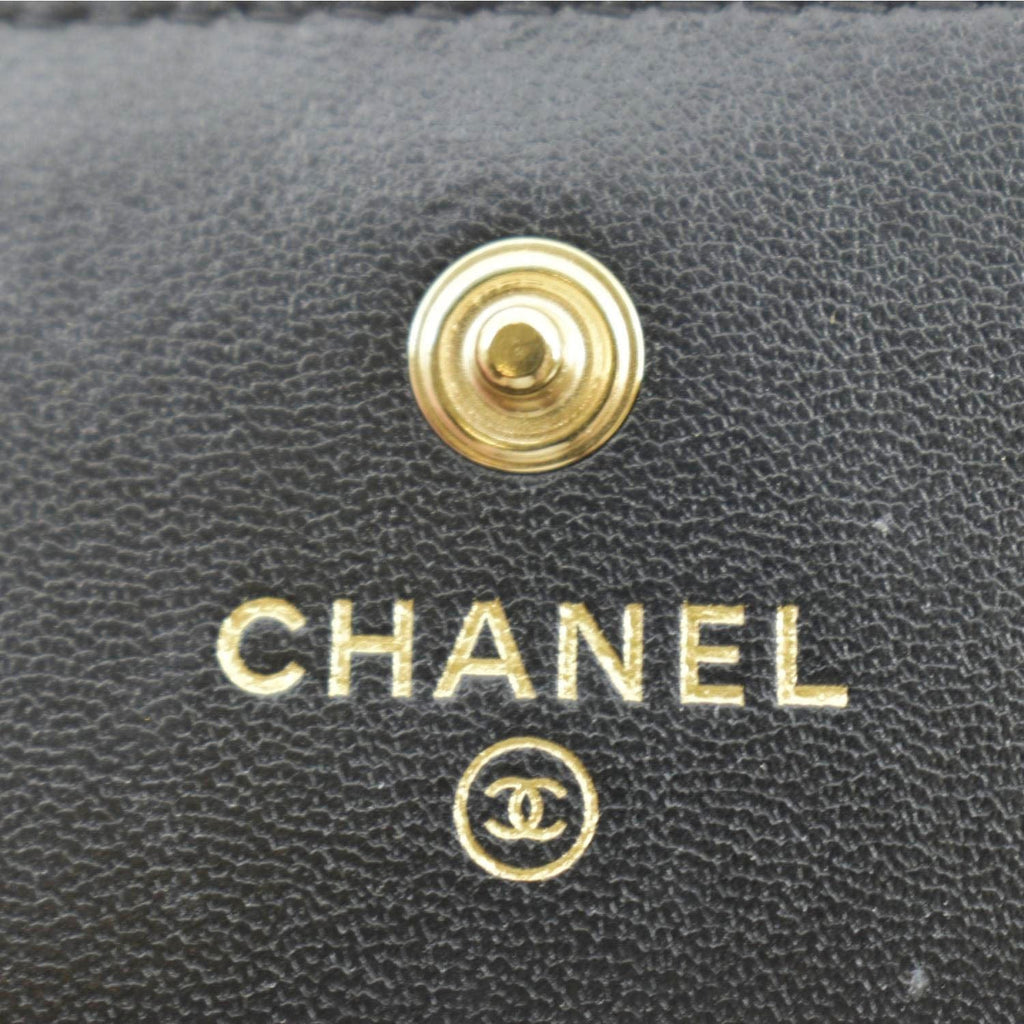 CHANEL Pearl Mini Quilted Leather Top Handle Shoulder Bag Black