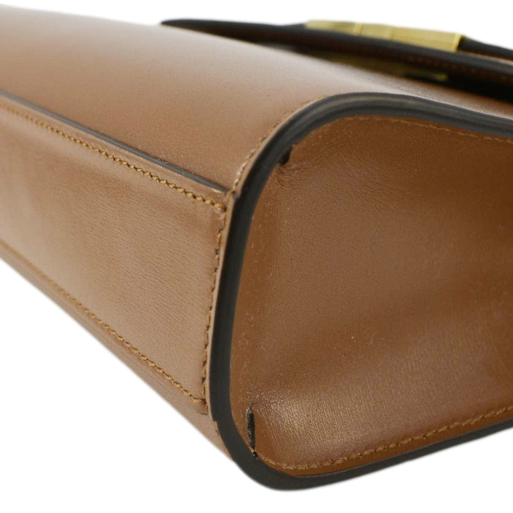 YVES SAINT LAURENT Manhattan Leather Shoulder Bag Brown