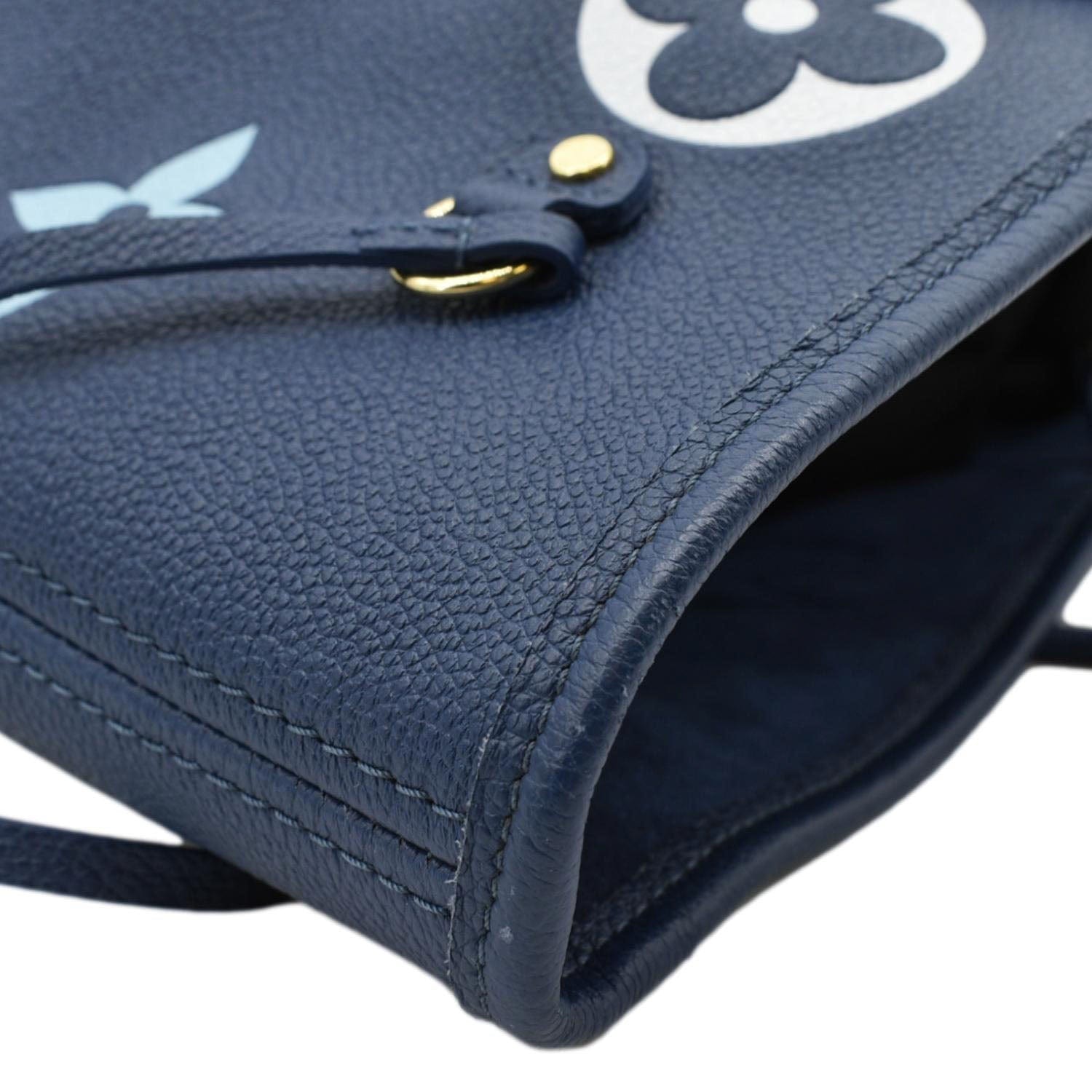 LOUIS VUITTON Neverfull MM Monogram Empreinte Tote Bag Gradient Blue
