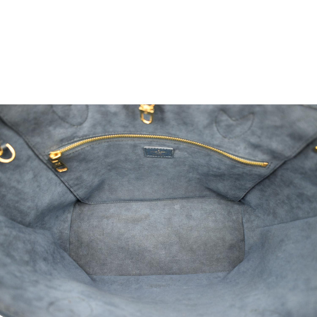 LOUIS VUITTON Neverfull MM Monogram Empreinte Tote Bag Gradient Blue