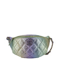 CHANEL Iridescent Rainbow Quilted Leather Bumbag Multicolor