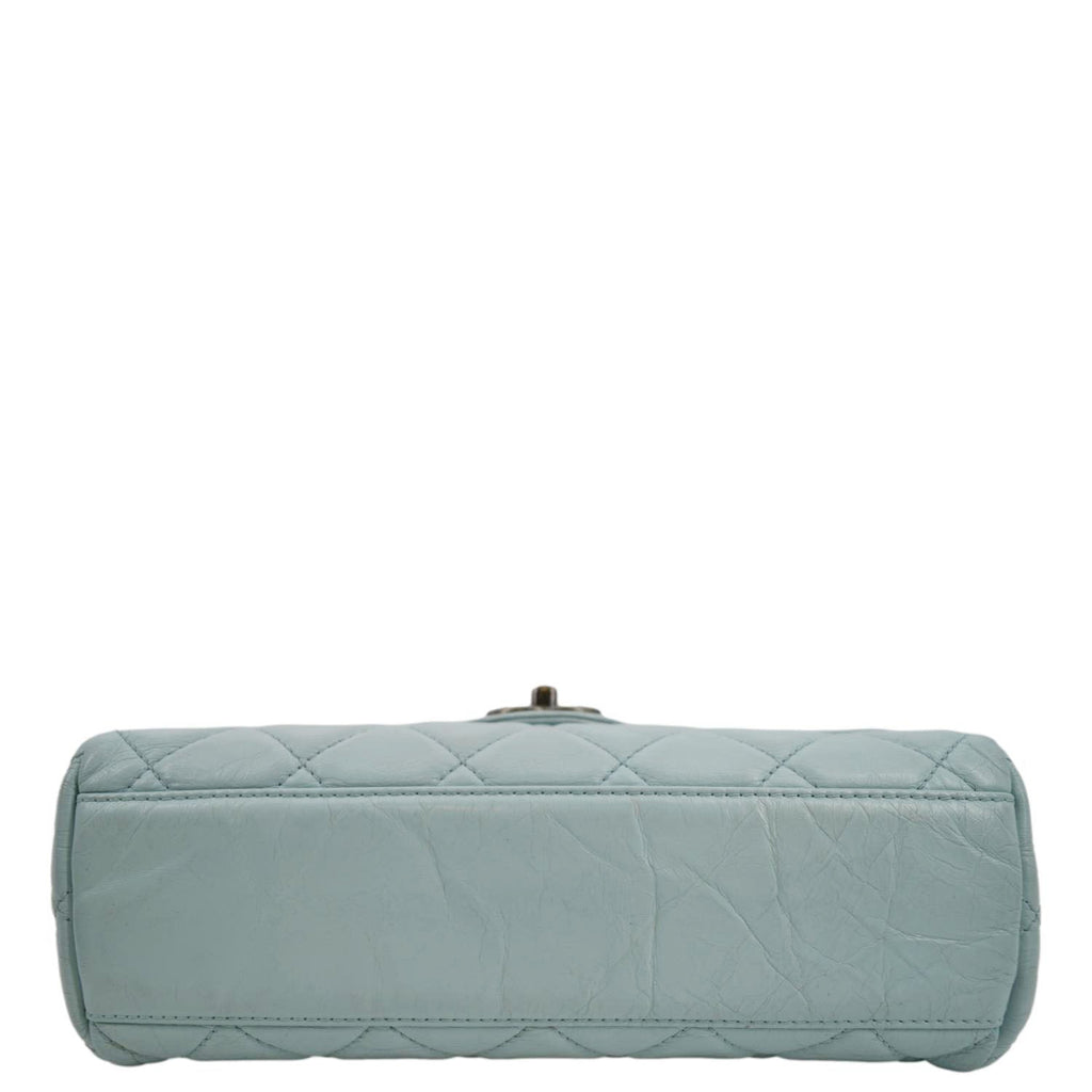 CHANEL Classic Flap Quilted Leather Shoulder Bag Light Blue
