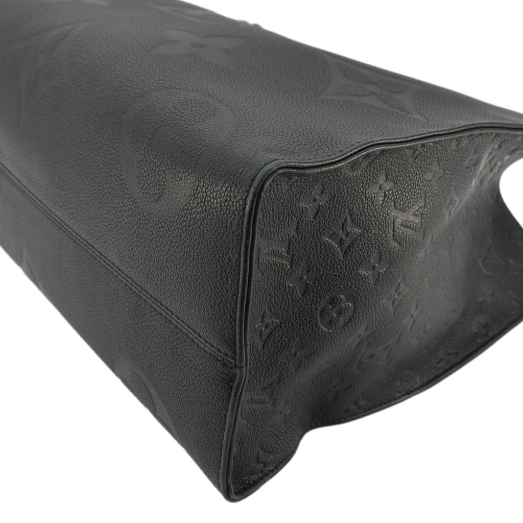 LOUIS VUITTON Onthego GM Monogram Empreinte Leather Tote Bag Black