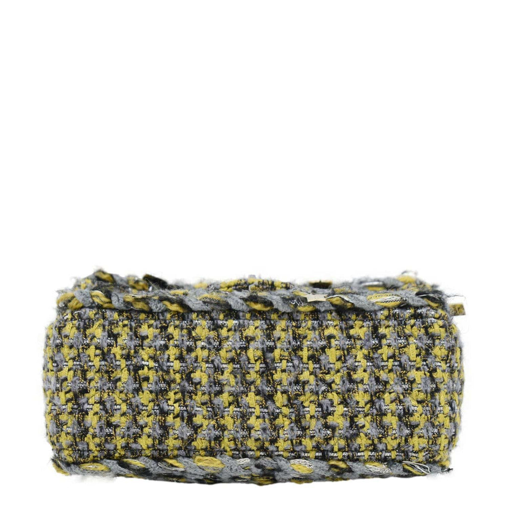 CHANEL Braided Charms Tweed Small Flap Crossbody Bag Multicolor