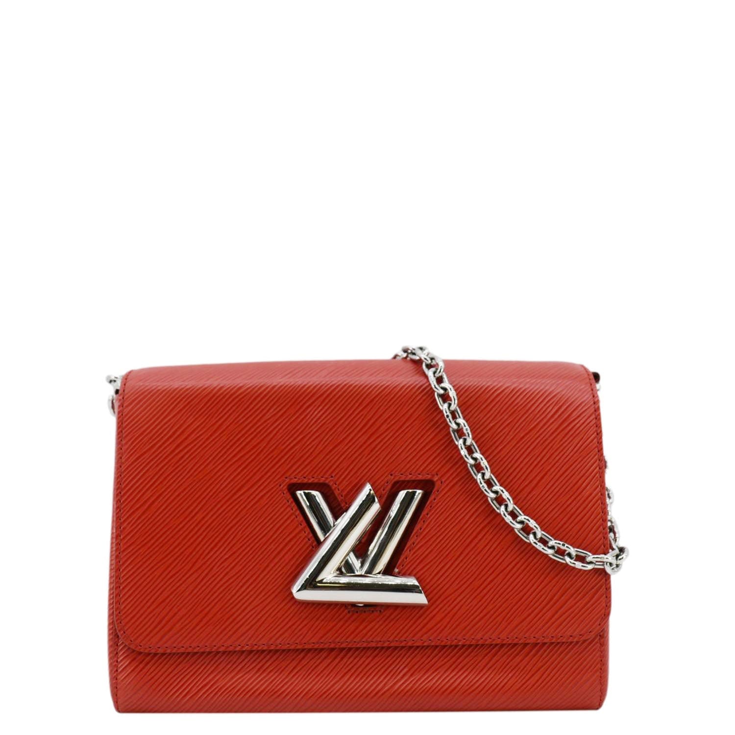 LOUIS VUITTON Twist MM Epi Leather Chain Shoulder Bag Red