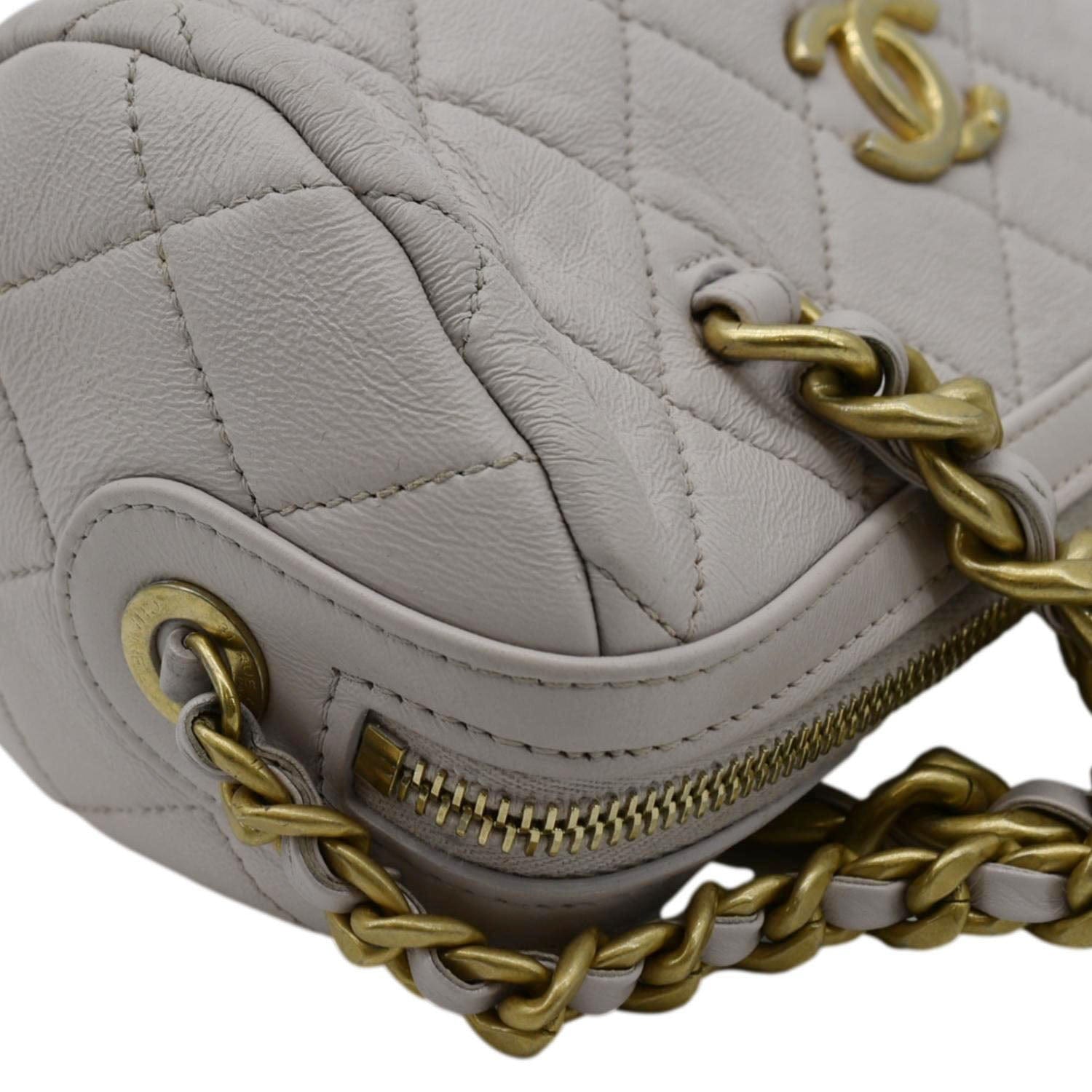 CHANEL Fashion Therapy Bowling Small Quilted Leather Crossbody Bag Light Pink