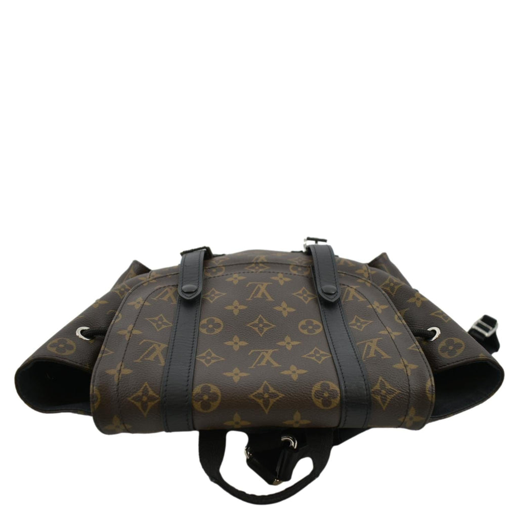 LOUIS VUITTON Christopher Monogram Macassar Canvas Backpack Bag Brown