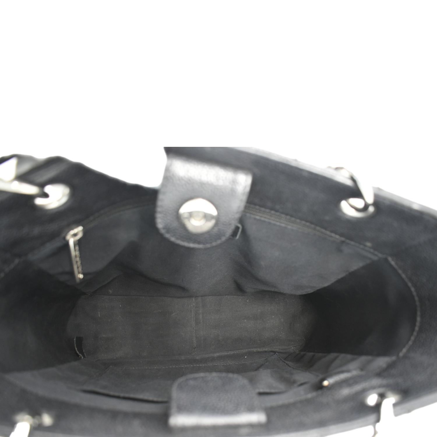 CHANEL PST Caviar Leather Quilted Shopping Tote Bag Black