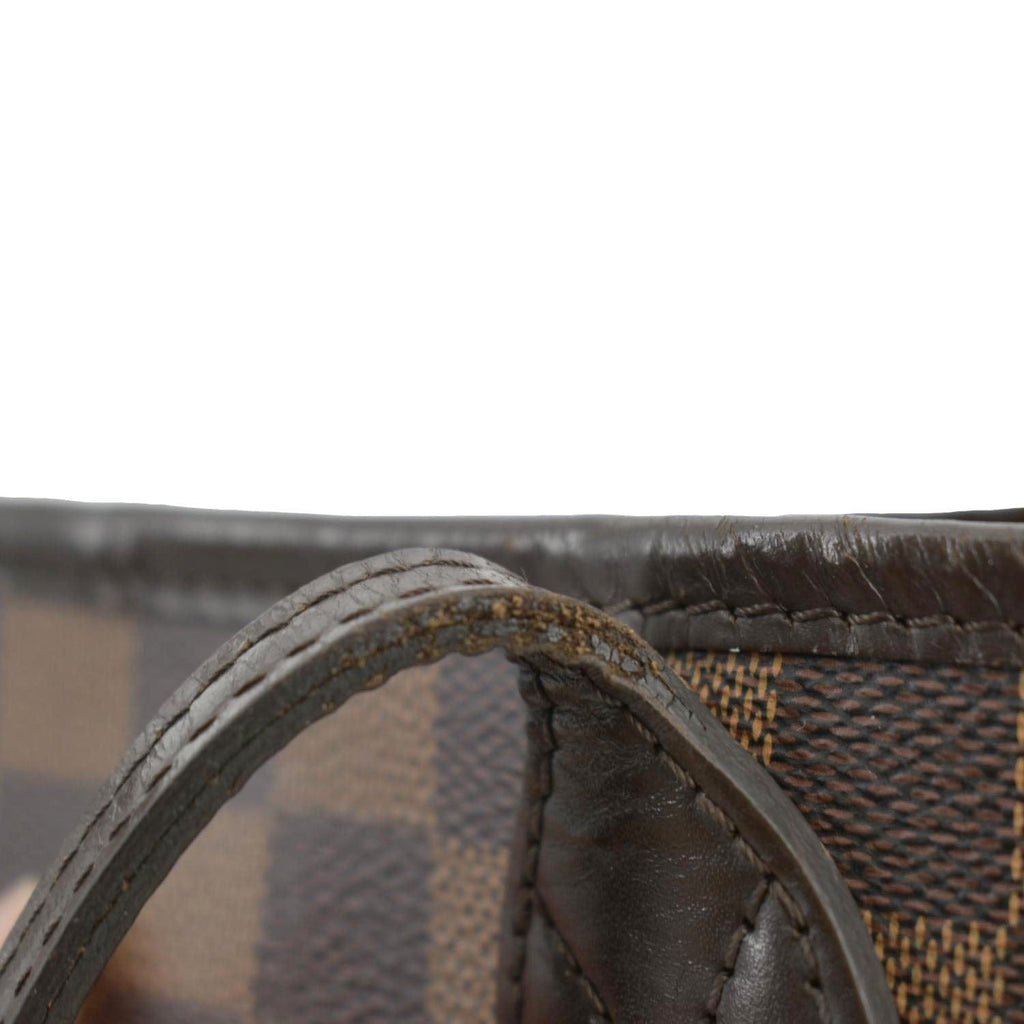LOUIS VUITTON Neverfull MM Damier Ebene Tote Bag Brown