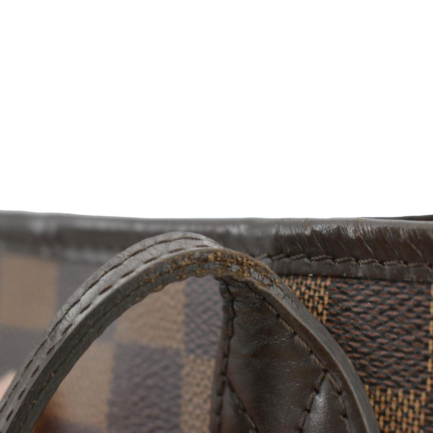 LOUIS VUITTON Neverfull MM Damier Ebene Tote Bag Brown