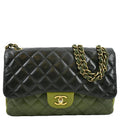 CHANEL Classic Jumbo Double Flap Quilted Leather Shoulder Bag Black