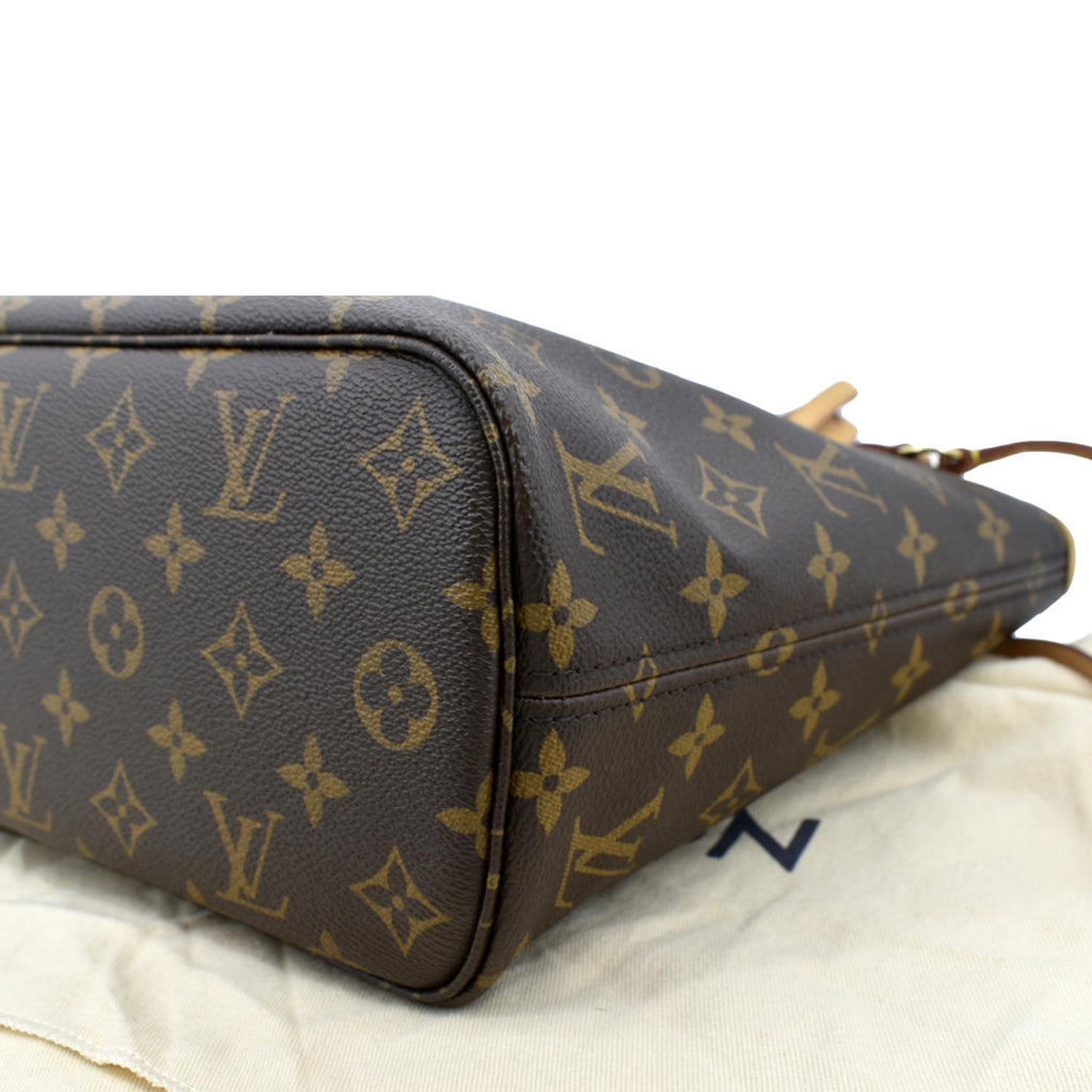 LOUIS VUITTON Neverfull PM Monogram Canvas Tote Bag Brown