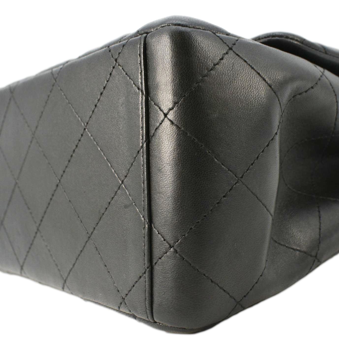 CHANEL Classic Double Flap Quilted Leather Crossbody Bag Black