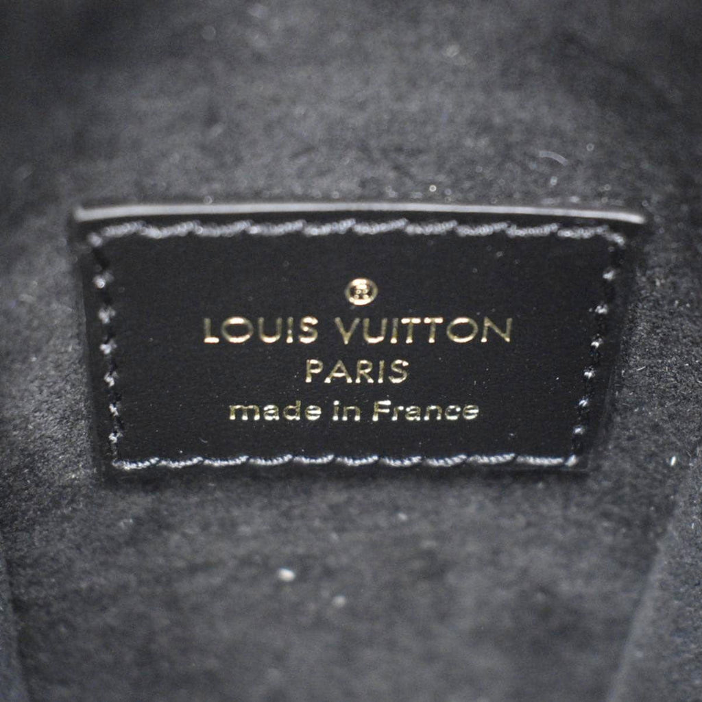LOUIS VUITTON Side Trunk PM Grained Calf Leather Tote Bag Black