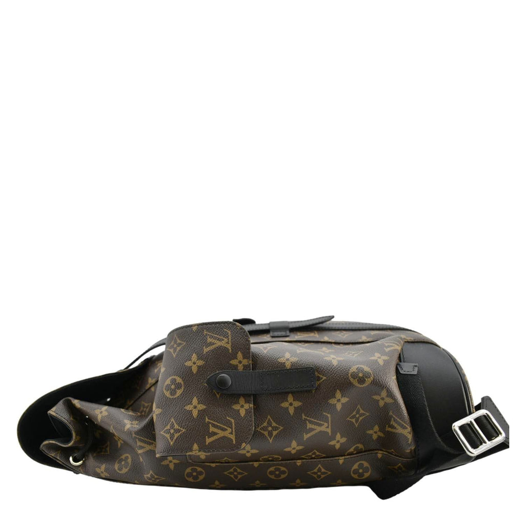 LOUIS VUITTON Christopher Monogram Macassar Canvas Backpack Bag Brown
