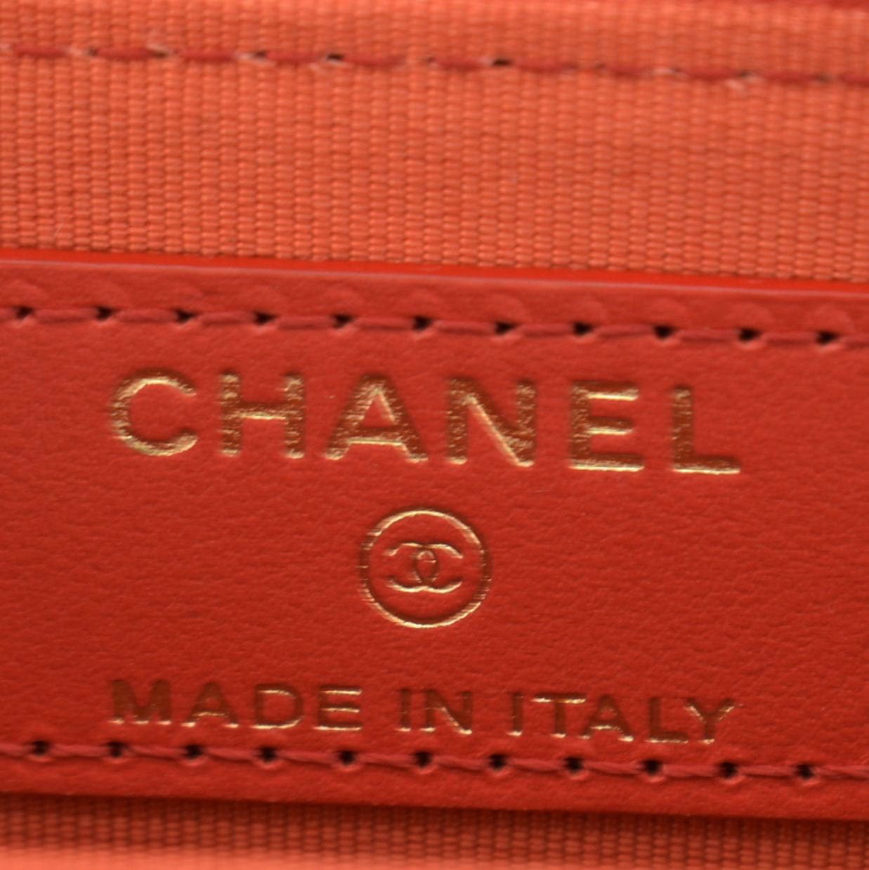 CHANEL Zipped Quilted Caviar Leather Coin Purse Red
