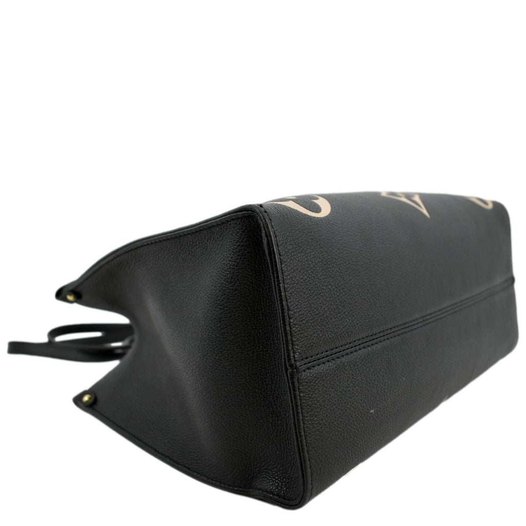 LOUIS VUITTON Onthego MM Giant Monogram Leather Tote Shoulder Bag Bicolor