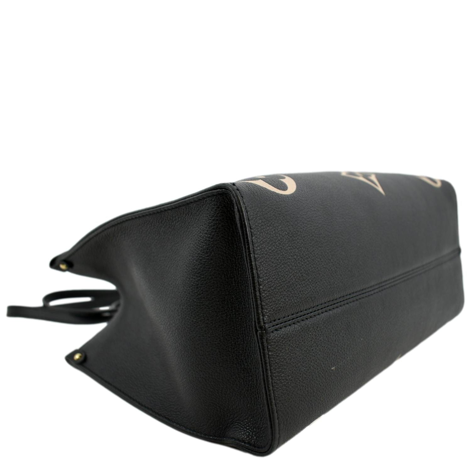 LOUIS VUITTON Onthego MM Giant Monogram Leather Tote Shoulder Bag Bicolor