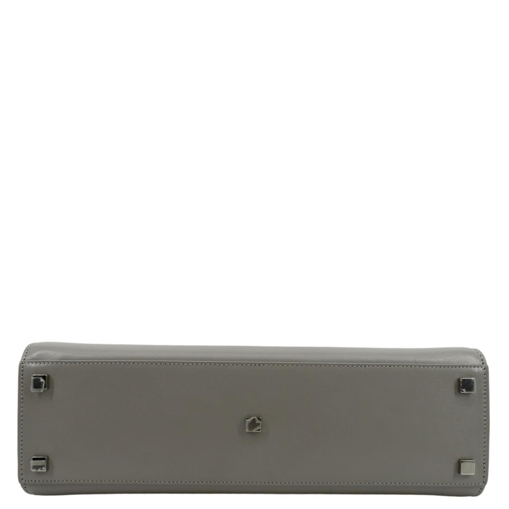 YVES SAINT LAURENT Small Manhattan Leather Shopper Tote Bag Grey