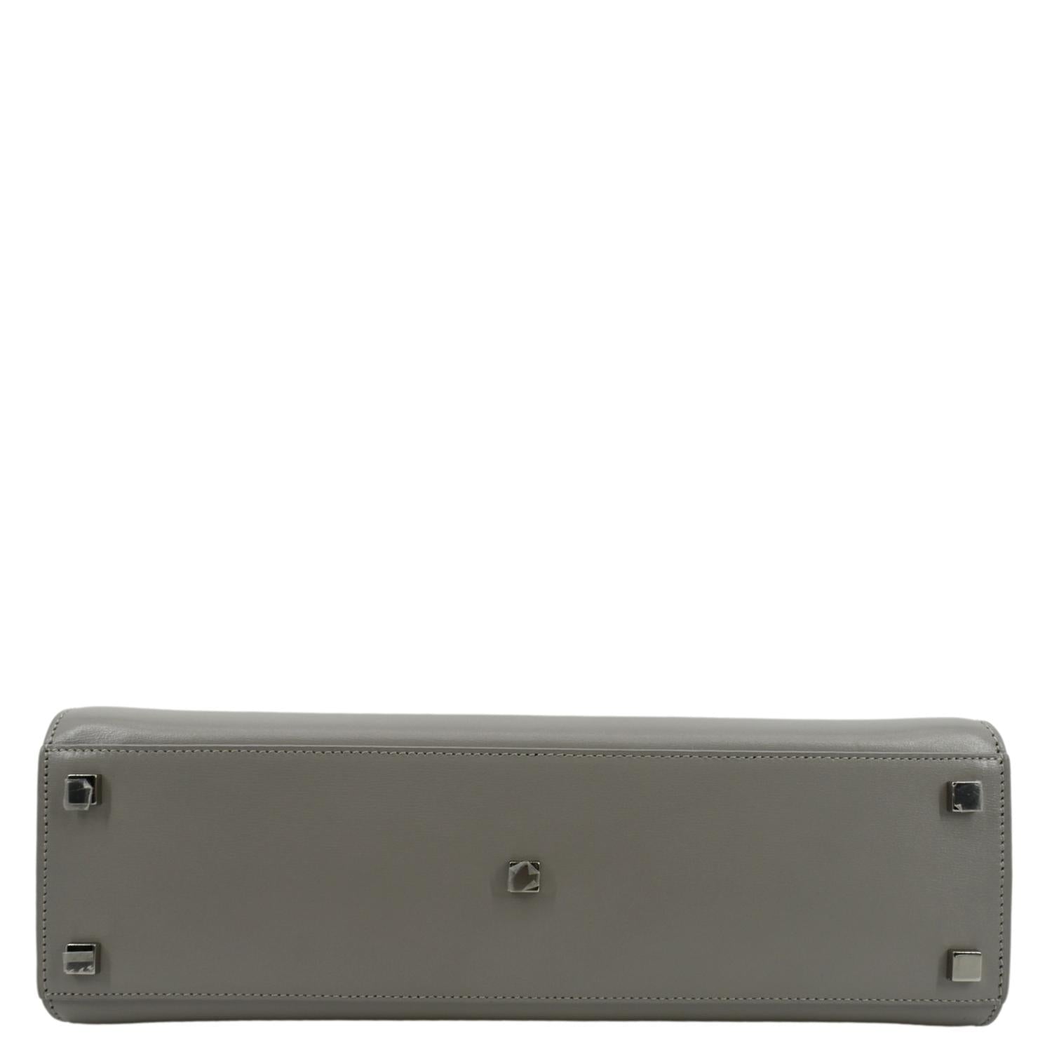 YVES SAINT LAURENT Small Manhattan Leather Shopper Tote Bag Grey