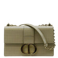 CHRISTIAN DIOR Micro Cannage 30 Montaigne Patent Leather Crossbody Bag Light Beige