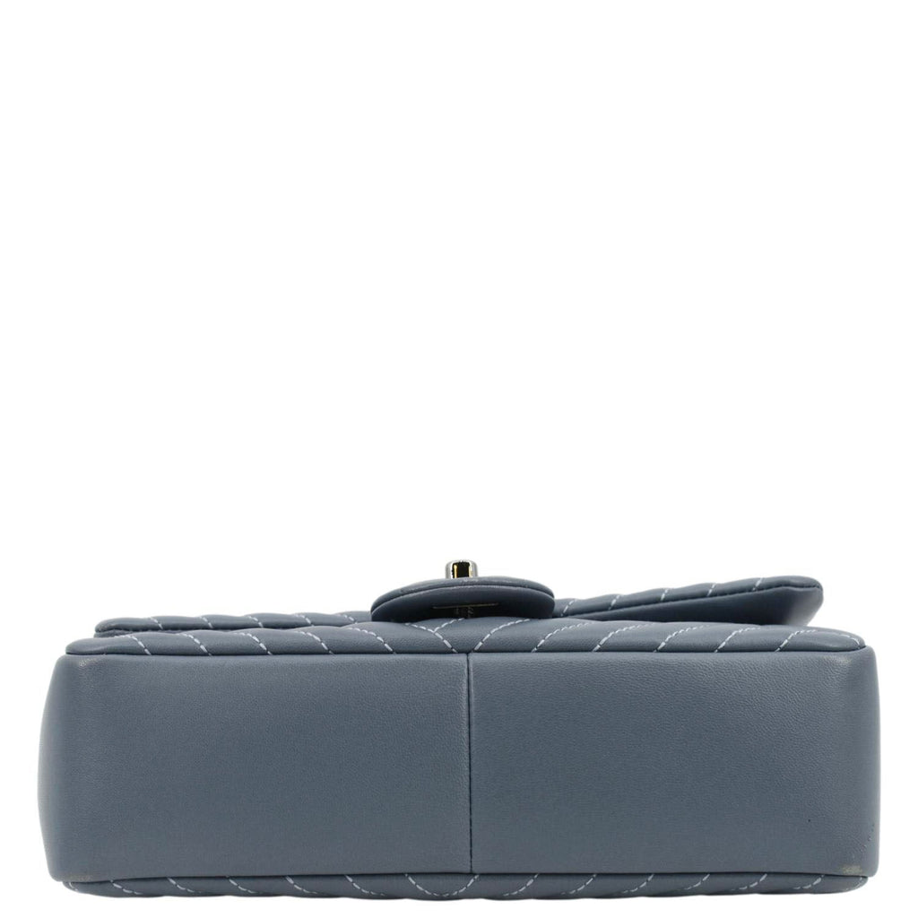 CHANEL CC Small Crossing Flap Quilted Leather Shoulder Bag Blue