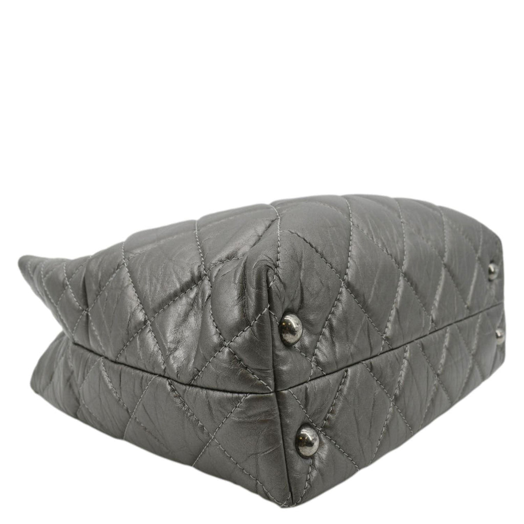 CHANEL Reissue Tall Quilted Aged Calfskin Leather Shoulder Bag Grey