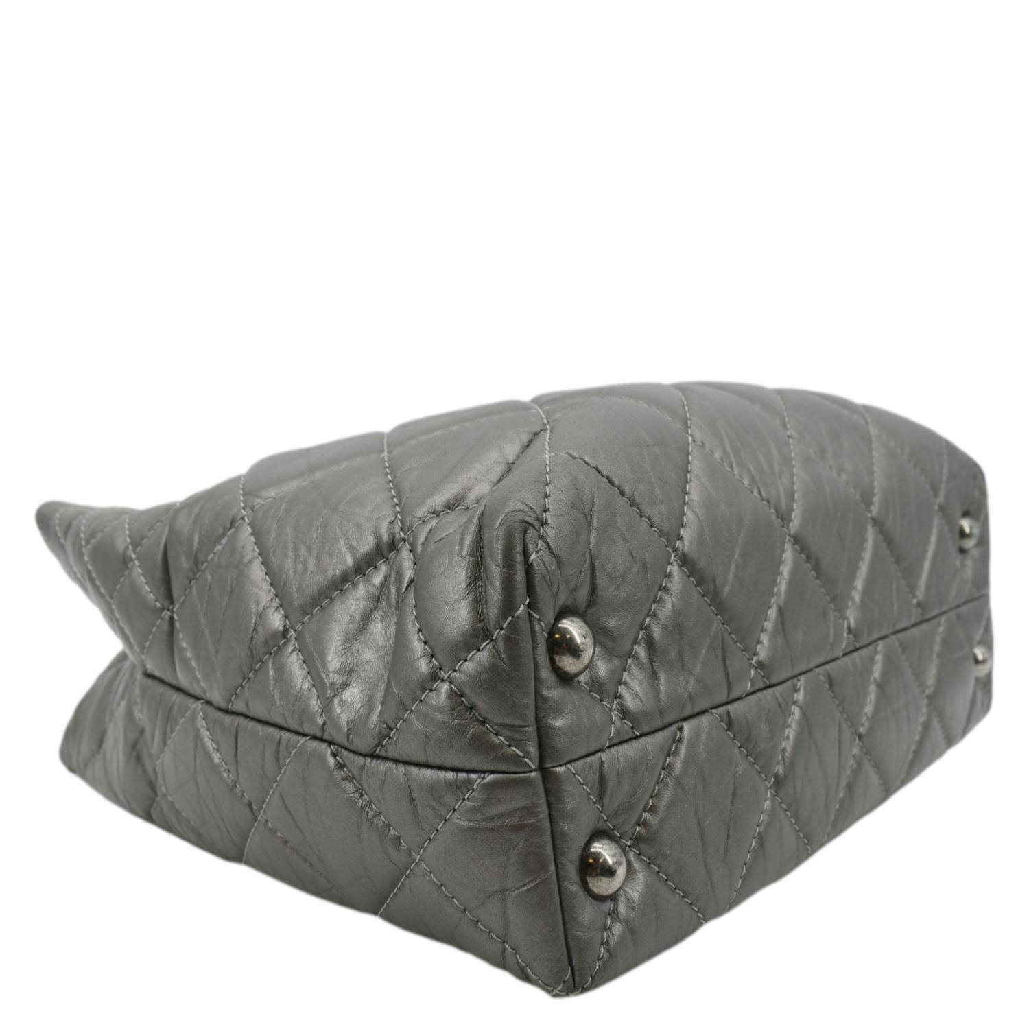 CHANEL Reissue Tall Quilted Aged Calfskin Leather Shoulder Bag Grey