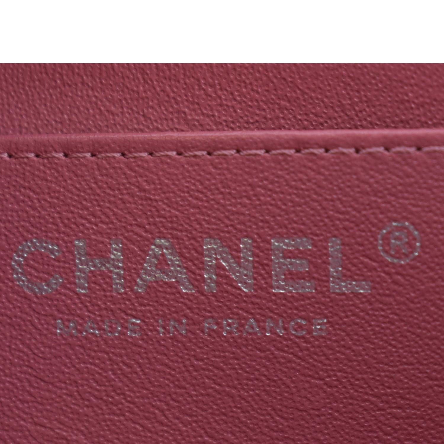 CHANEL Mini Square Flap Leather Crossbody Bag Pink