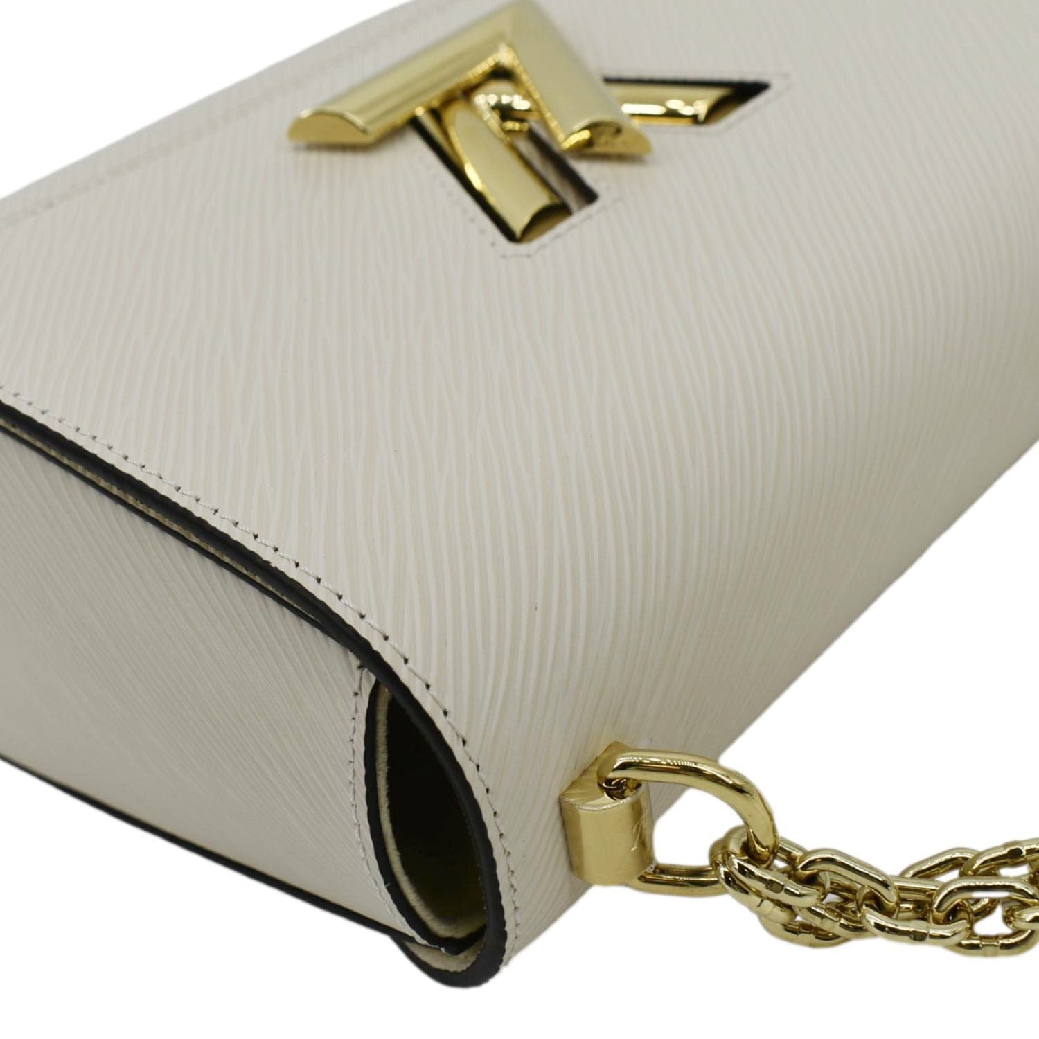 LOUIS VUITTON Twist Flower Epi Leather Chain Shoulder Bag Off White