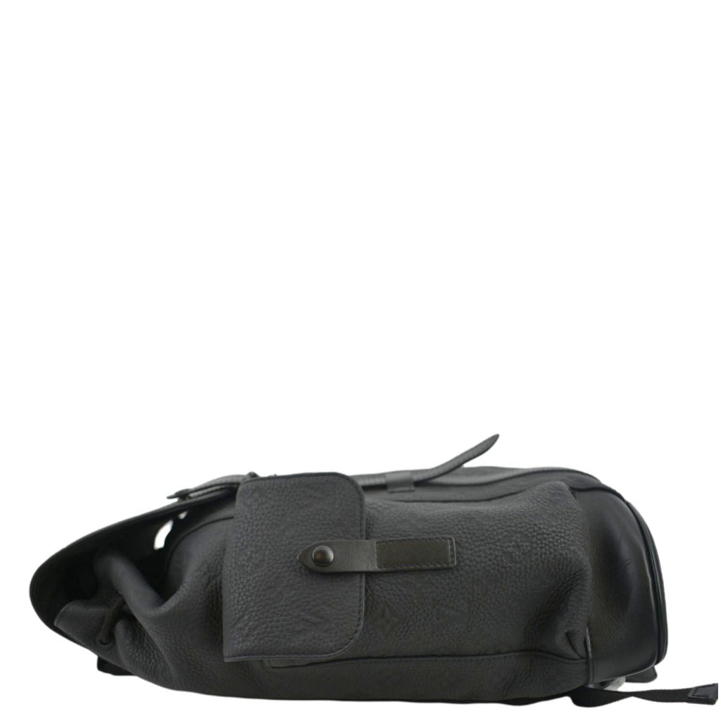LOUIS VUITTON Christopher PM Monogram Taurillon Leather Backpack Bag Black