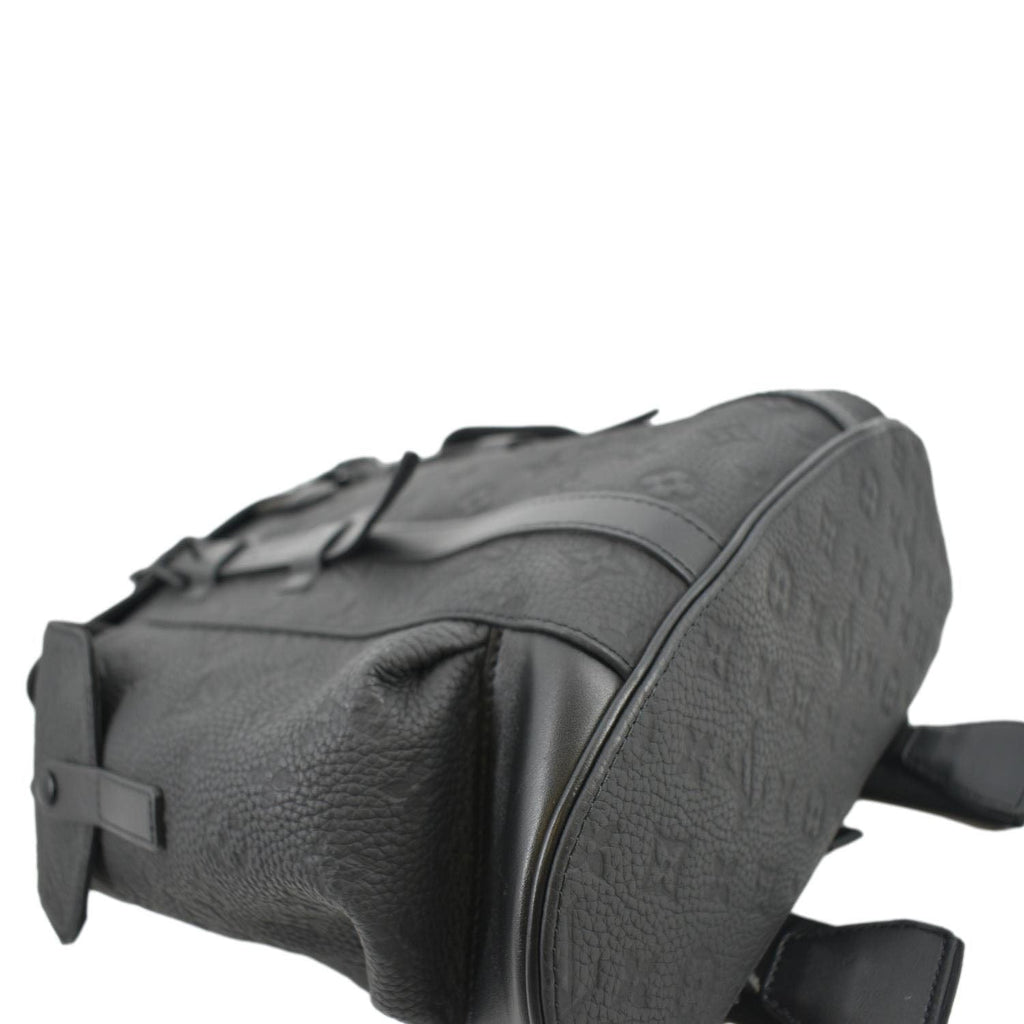 LOUIS VUITTON Christopher PM Monogram Taurillon Leather Backpack Bag Black