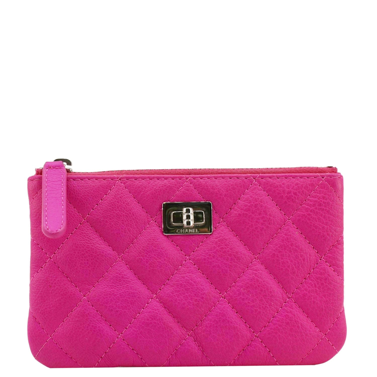 CHANEL Reissue Small Quilted Leather Cosmetic Case Pink