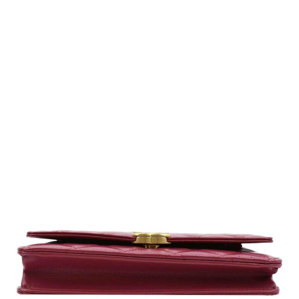 CHANEL CC Mini Flap Quilted Leather Shoulder Bag Magenta