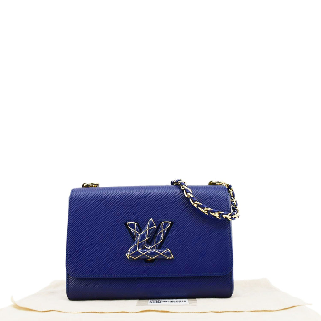LOUIS VUITTON Twist MM Epi grained leather Shoulder Bag Dot Blue