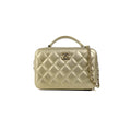 Chanel Champagne/Gold Top Handle Vanity Crossbody Bag with Mirror (Microchip)